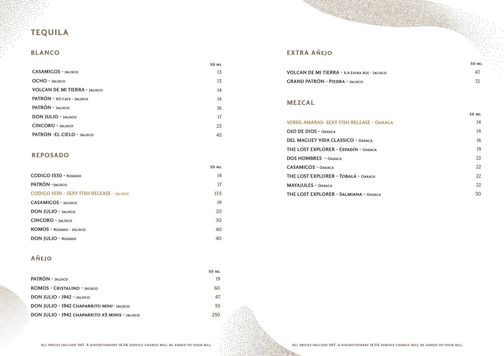 sexy fish london menu