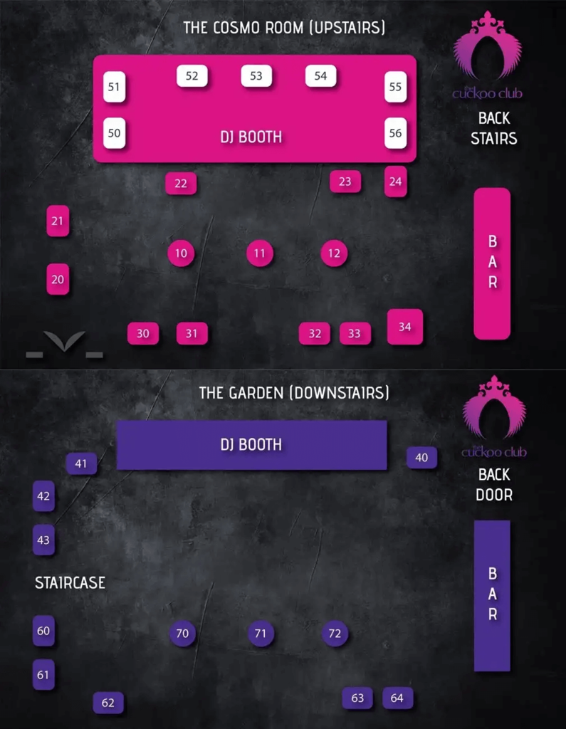 cuckoo london table map