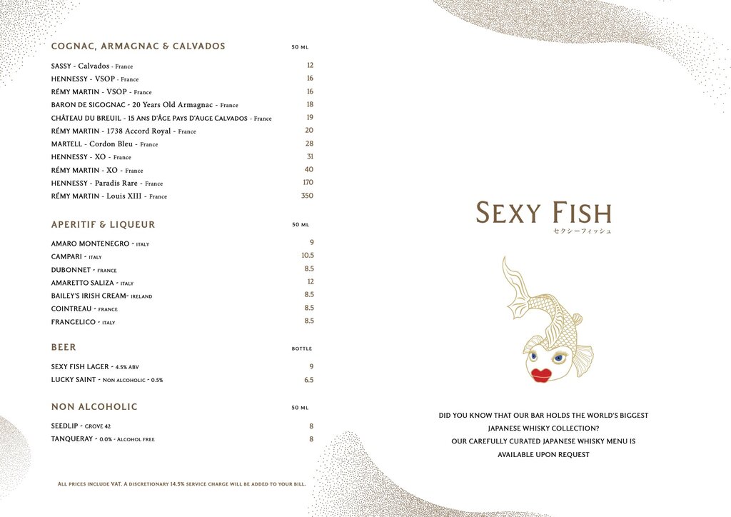 sexy fish london menu